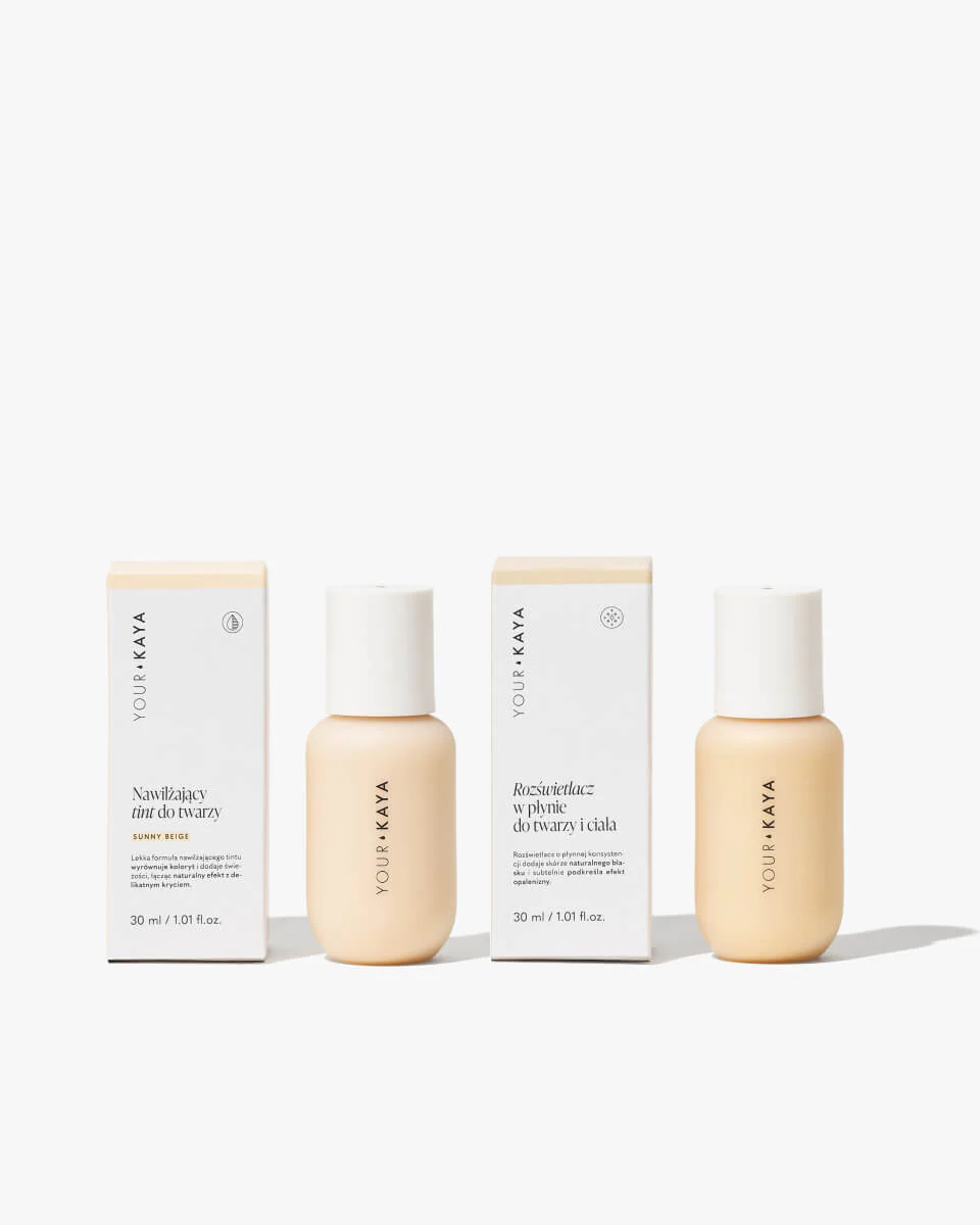 Zestaw LIQUID GLOW: Nawilżający tint i Rozświetlacz do twarzy i ciała